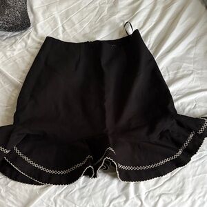 C/MEO Collective Black Skort with Embroidered Hem